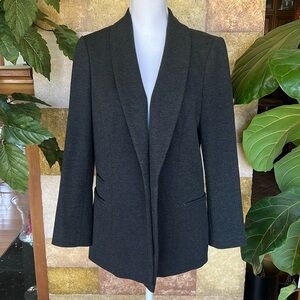 Alfani Women’s Shawl Lapel Welt Pocket Grey Charcoal Lined Open Blazer, Size 8